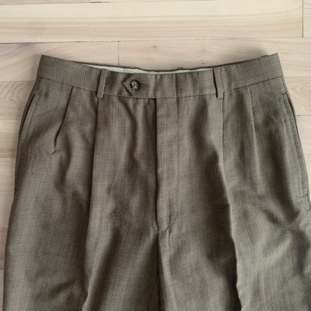 TOMMY HILFIGER Vintage - Pleated Tweed Trousers | Preppy Tailored Pants - Picture 3 of 14